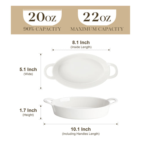 MALACASA ceramic lasagna bake dish with layered capacity