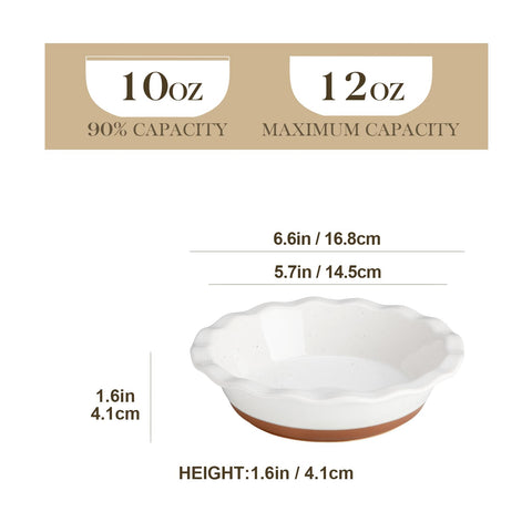 MALACASA ceramic mini pie dish in khaki white for even baking and durable everyday use.