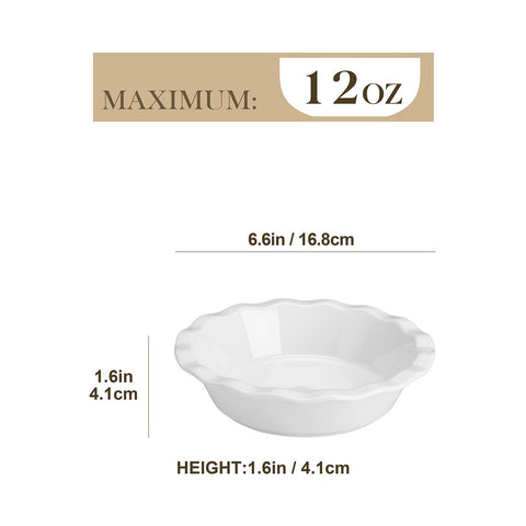 Close-up of MALACASA porcelain finish on the 6-inch mini pie pan.