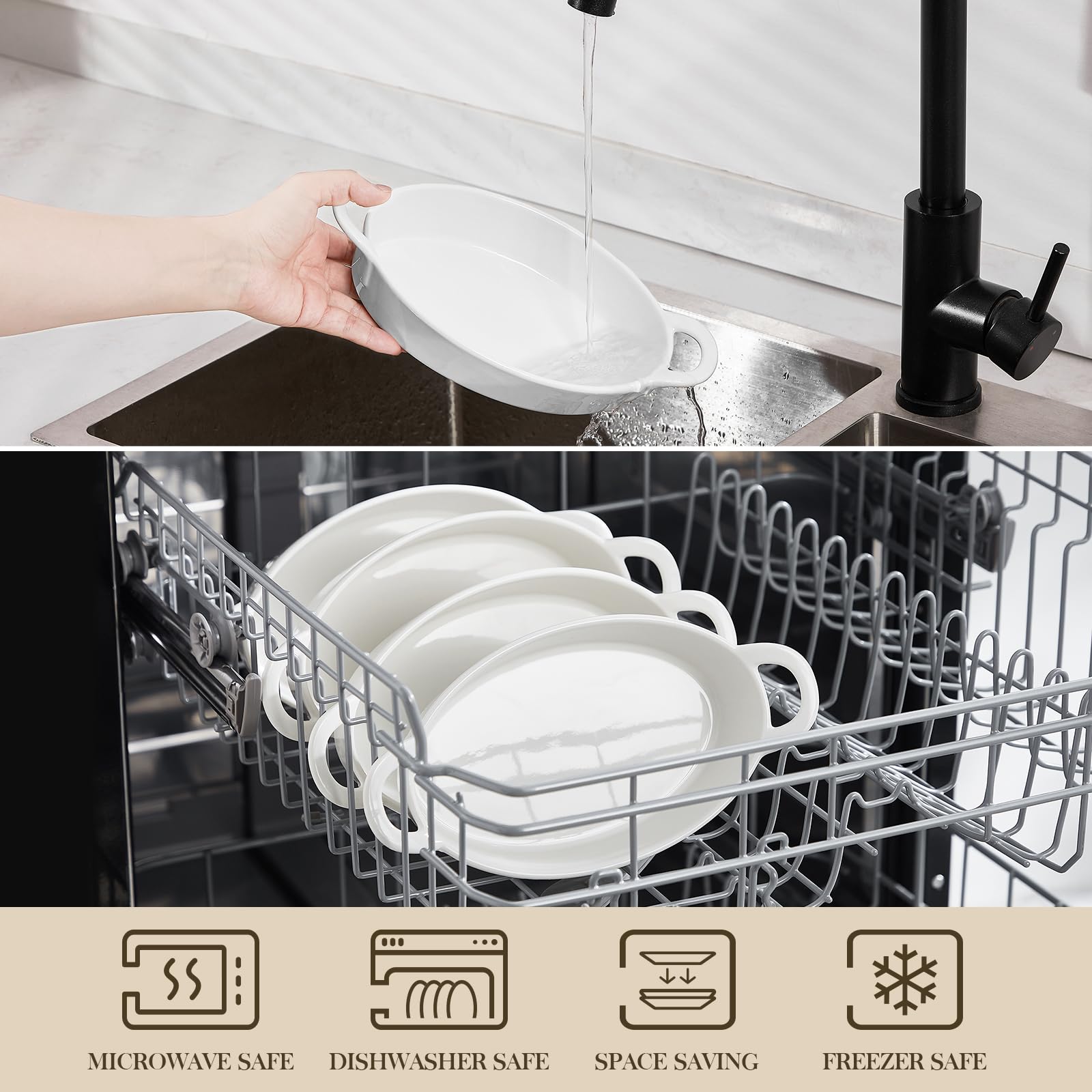 MALACASA compact stackable bakeware for space-saving storage