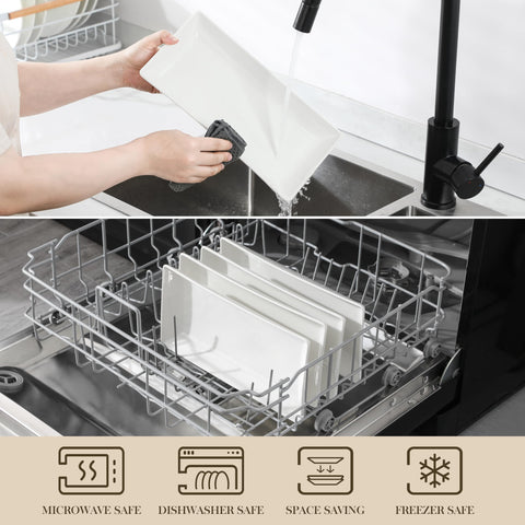 MALACASA durable porcelain trays resist chips and scratches