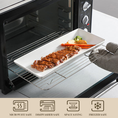 MALACASA dishwasher-safe porcelain trays simplify cleanup after gatherings.