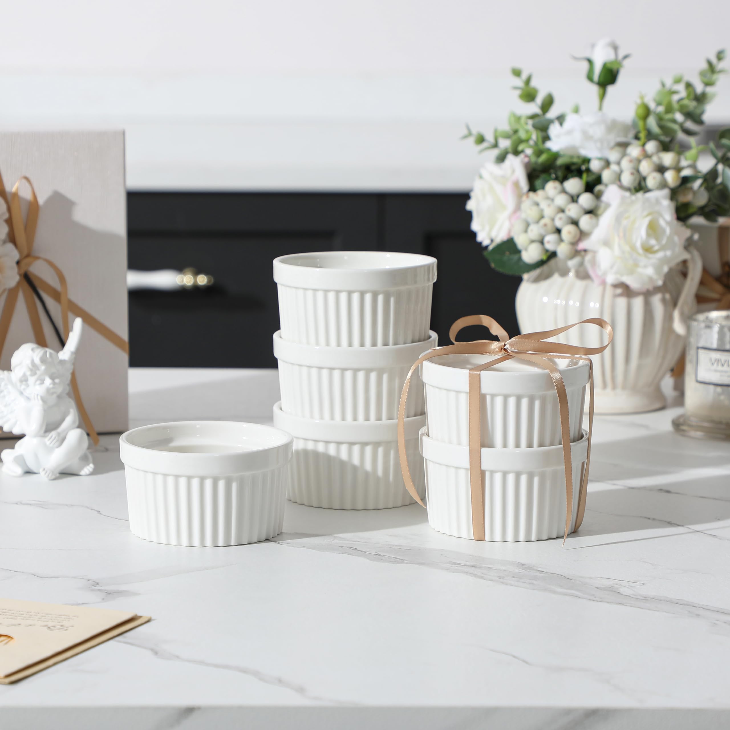 MALACASA dishwasher-safe ramekins simplify cleanup after meals.