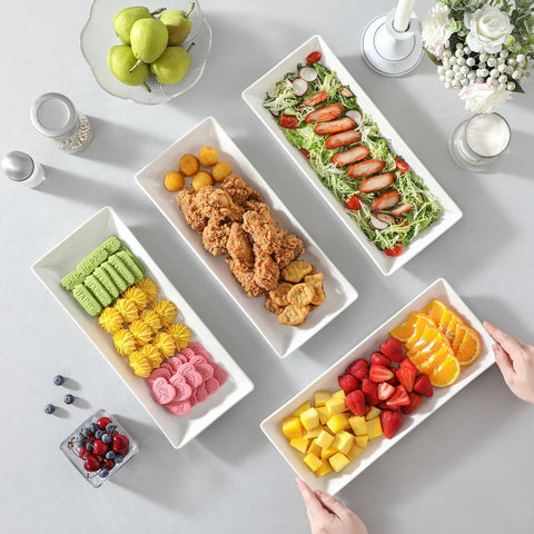 MALACASA durable ceramic trays, chip-resistant for everyday use