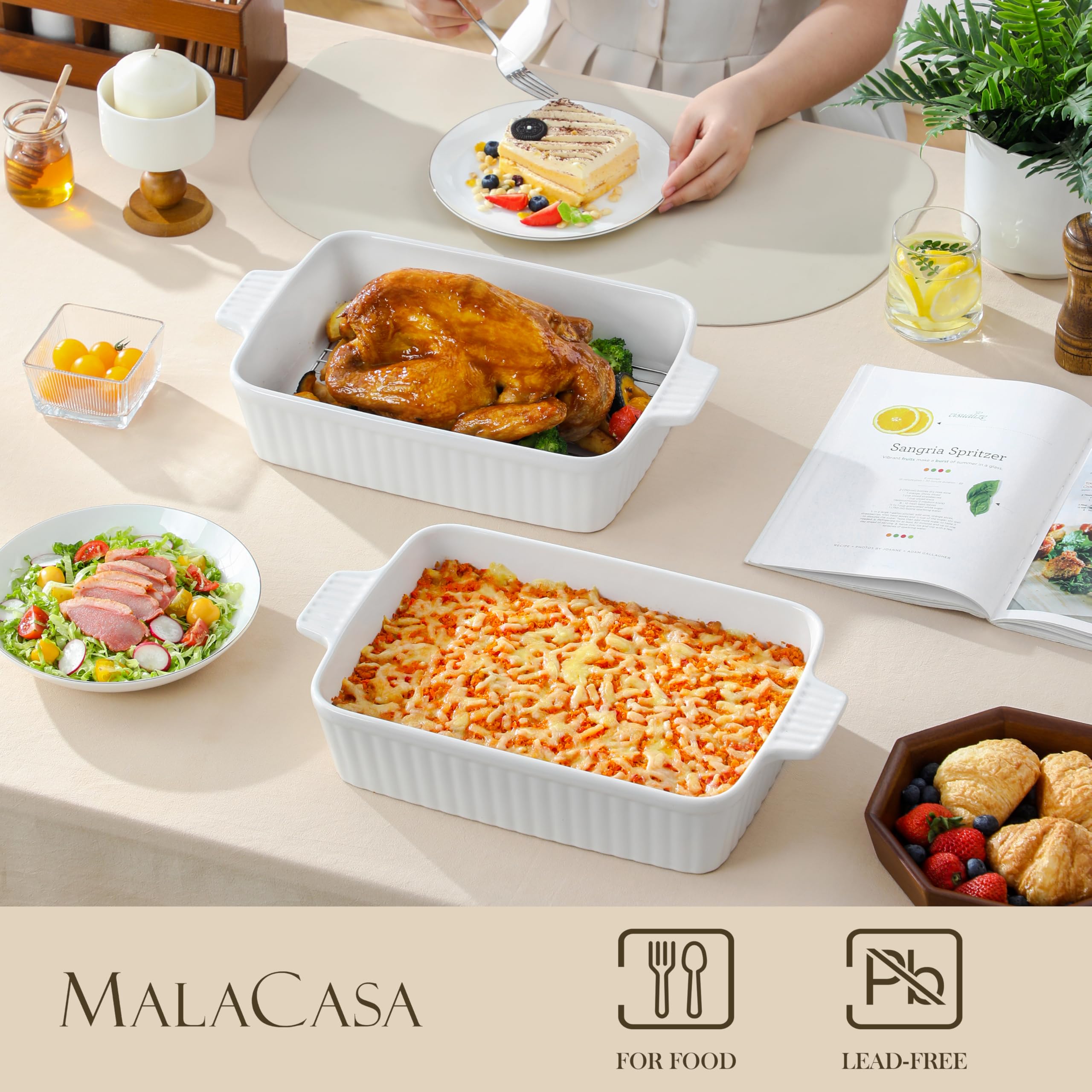MALACASA durable lead-free ceramic for long-lasting bakeware in busy kitchens.