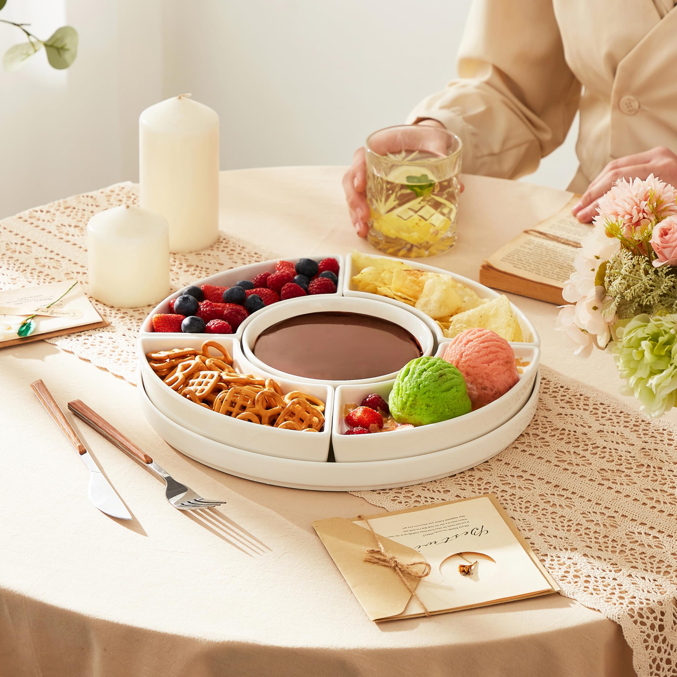 MALACASA versatile serving set perfect for parties, picnics, or holiday entertaining.