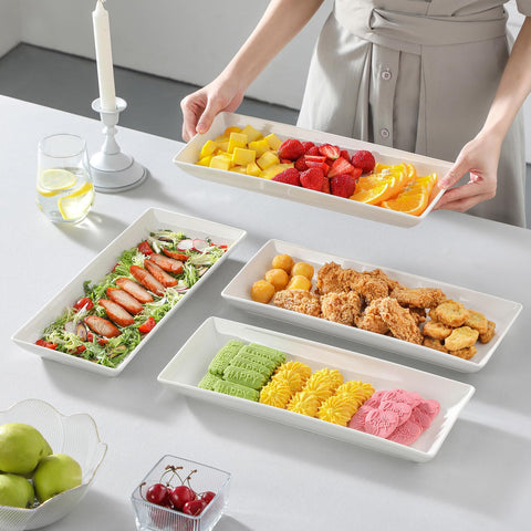 MALACASA 14-inch ceramic trays safe for reheating and serving