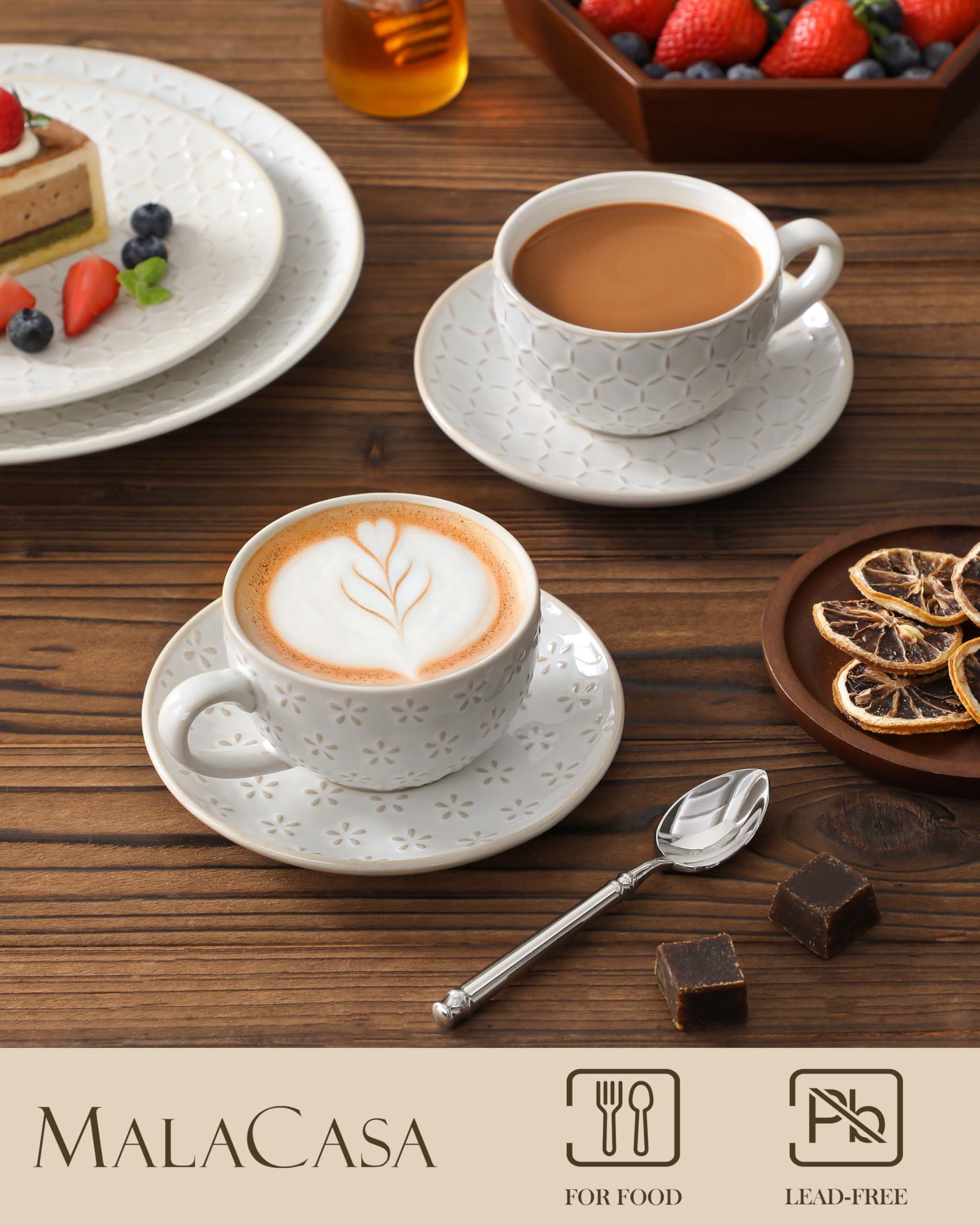 MALACASA embossed cup design adds rustic charm to every serving.