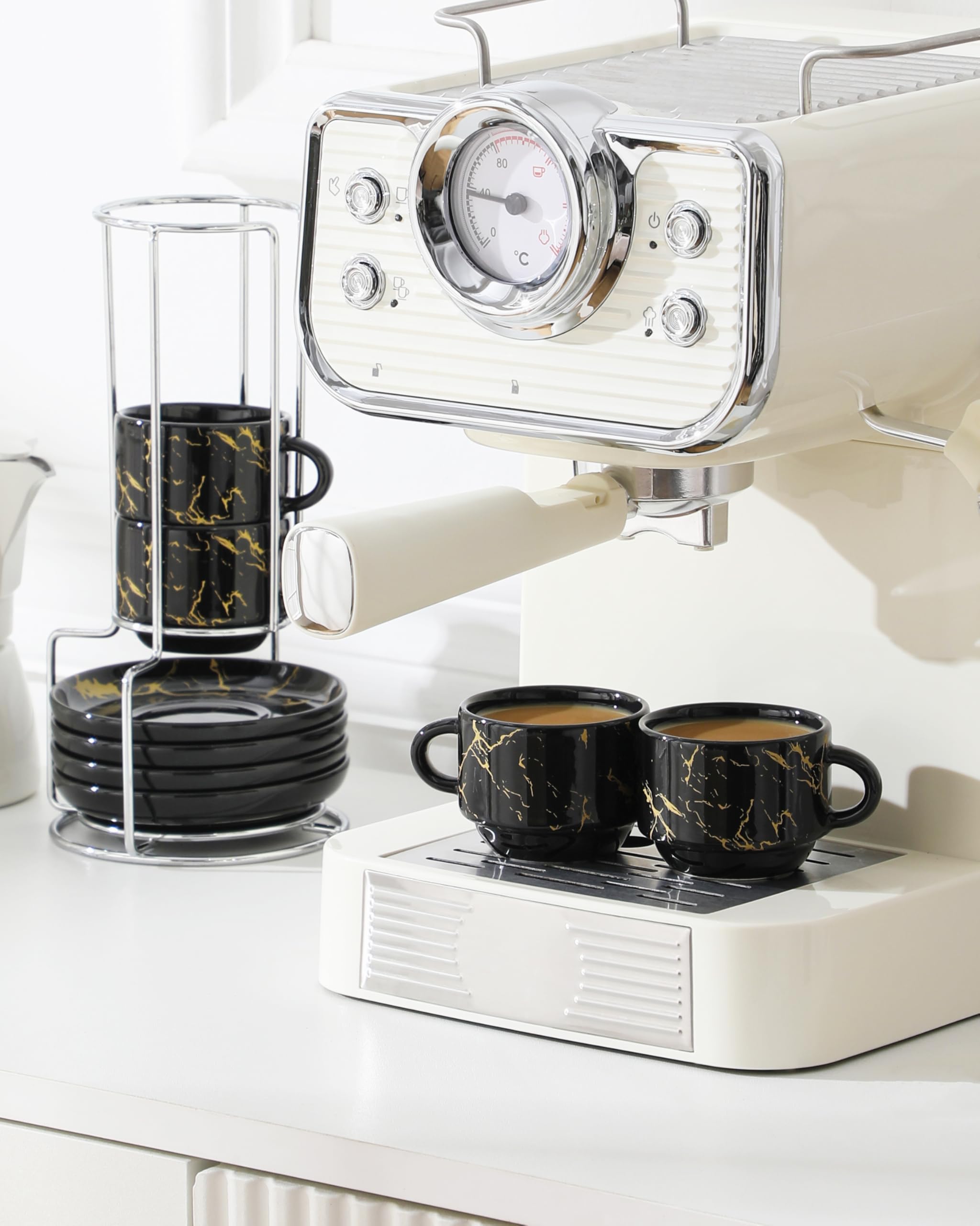 malacasa espresso cups 2.5oz, ideal for strong shots or small lattes.