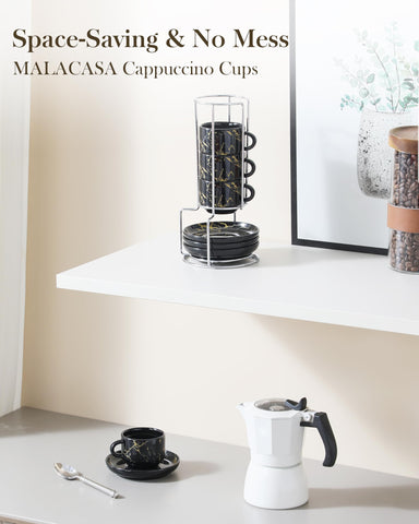 malacasa espresso cups 4oz, balanced for cappuccinos and creamy experiences.