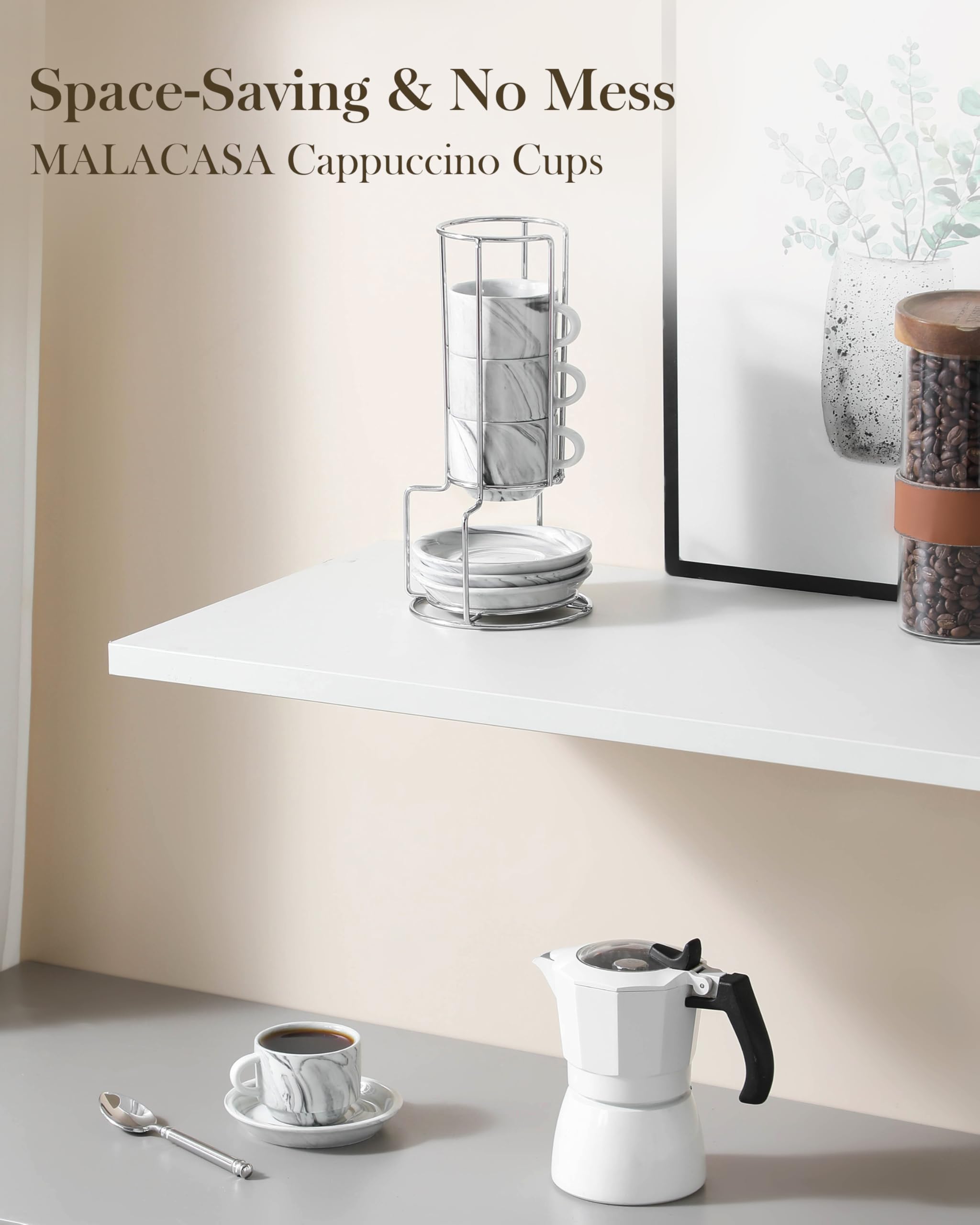 MALACASA espresso cups are dishwasher-safe for easy cleanup