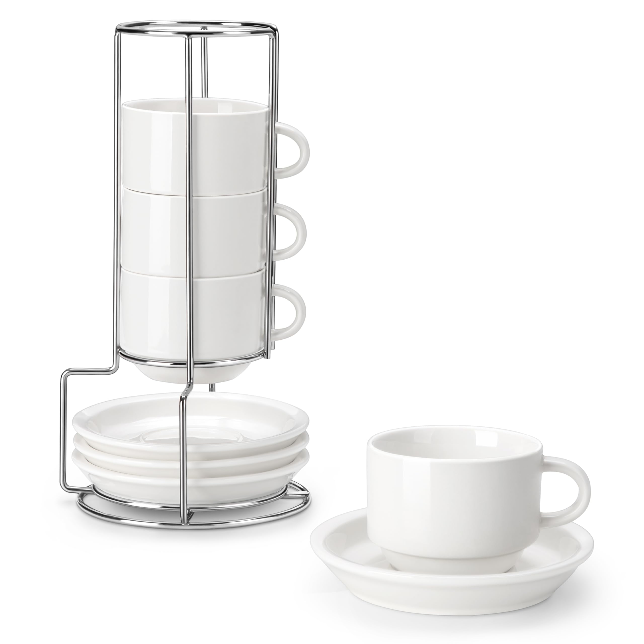 MALACASA porcelain 8oz espresso cups ready for daily espresso and cappuccino rituals