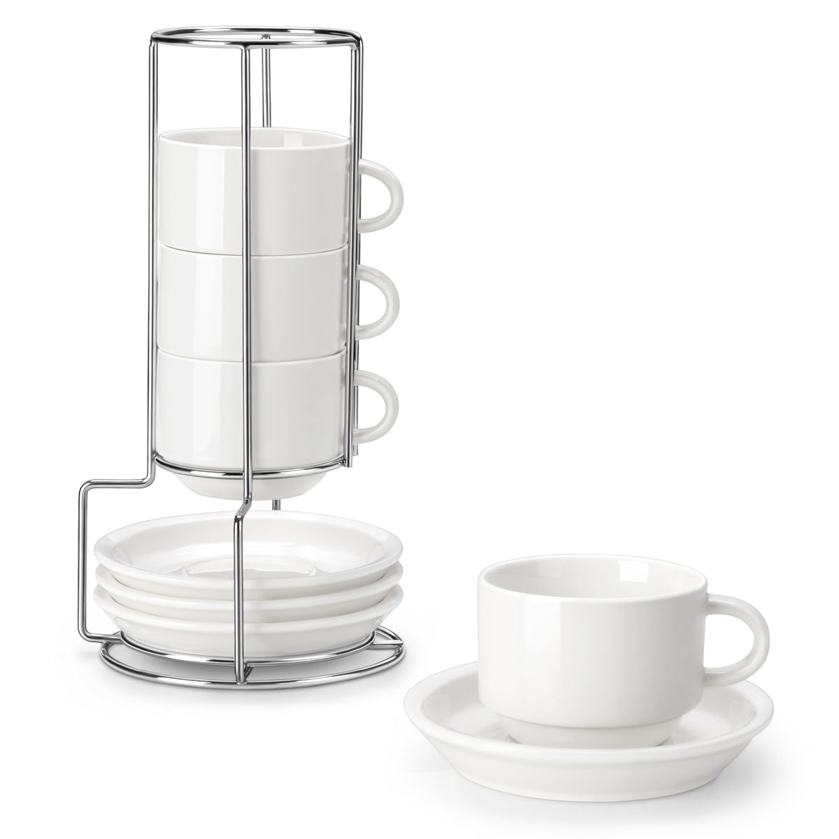 MALACASA porcelain 8oz espresso cups ready for daily espresso and cappuccino rituals