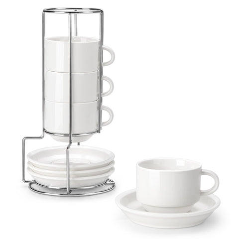 MALACASA porcelain 8oz espresso cups ready for daily espresso and cappuccino rituals