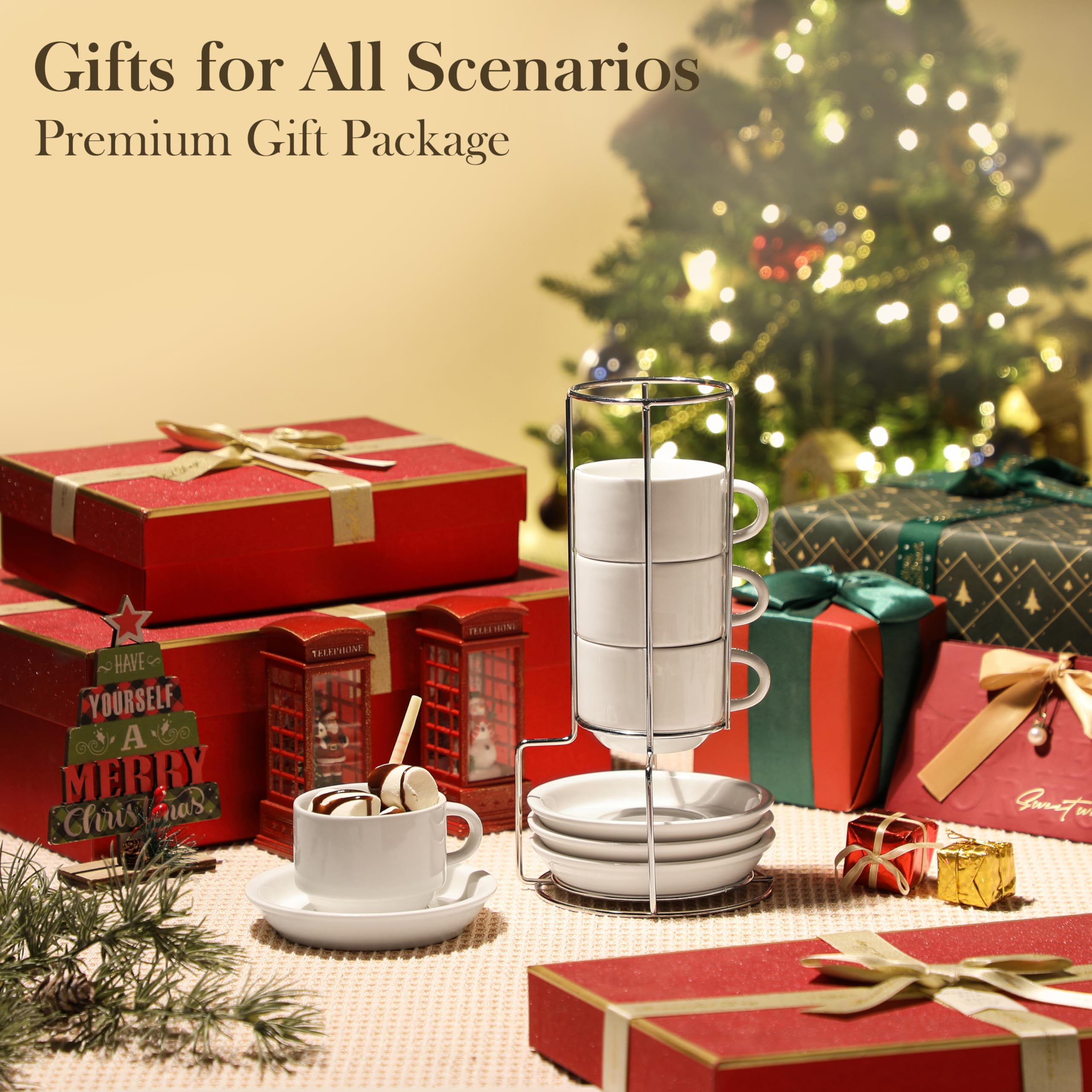 MALACASA kitchen counter display featuring the cup set