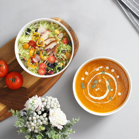 MALACASA white bowls for entertaining and everyday meals.