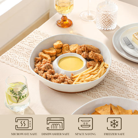 MALACASA large 12-inch serving dish enhances table presentation.