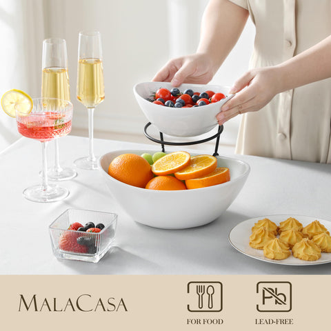 MALACASA lower 60oz bowl for chips and snacks.