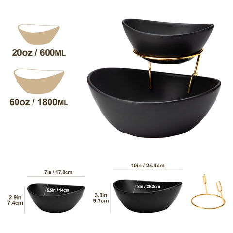 MALACASA lower chip bowl 60oz holds snacks for crowds.