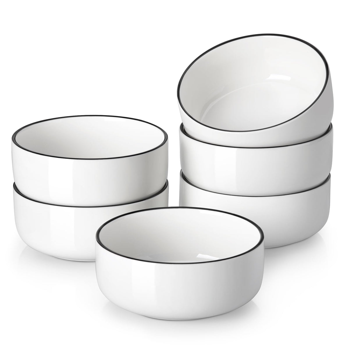 MALACASA LUNA 24oz cereal bowls on table, ideal for generous portions