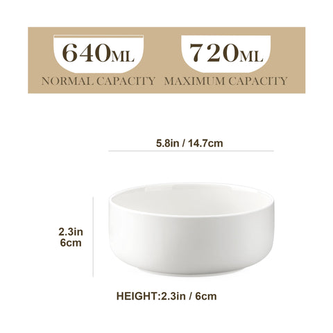 Malacasa LUNA bowl side view showing generous 24 oz capacity for hearty portions