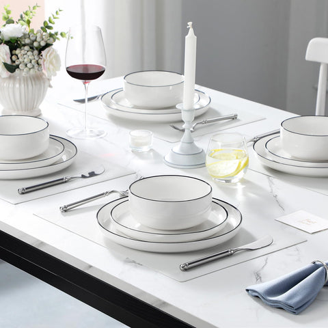MALACASA Luna dishwasher and microwave safe for busy homes.