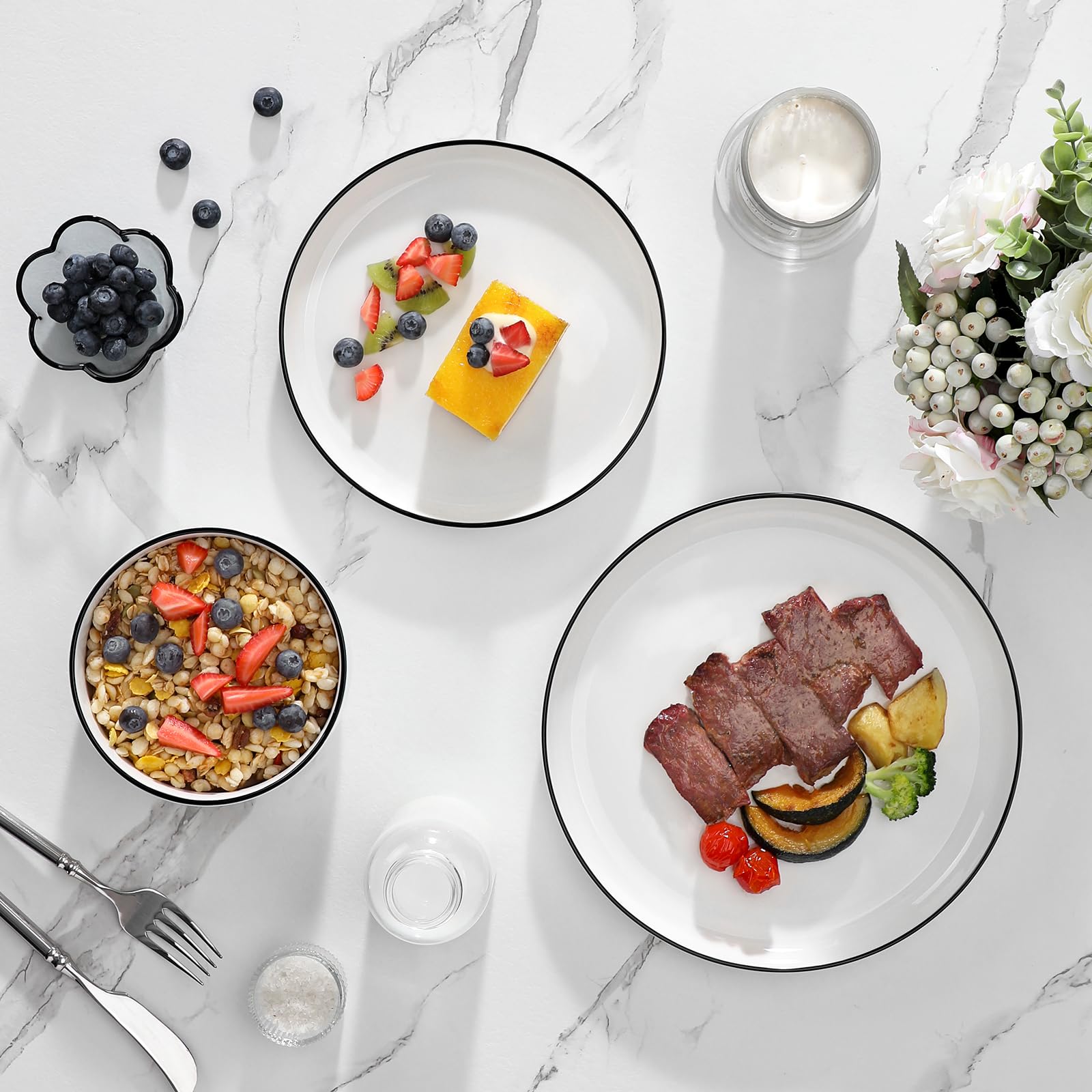 MALACASA Luna dishwasher-safe label for easy cleanup after meals.