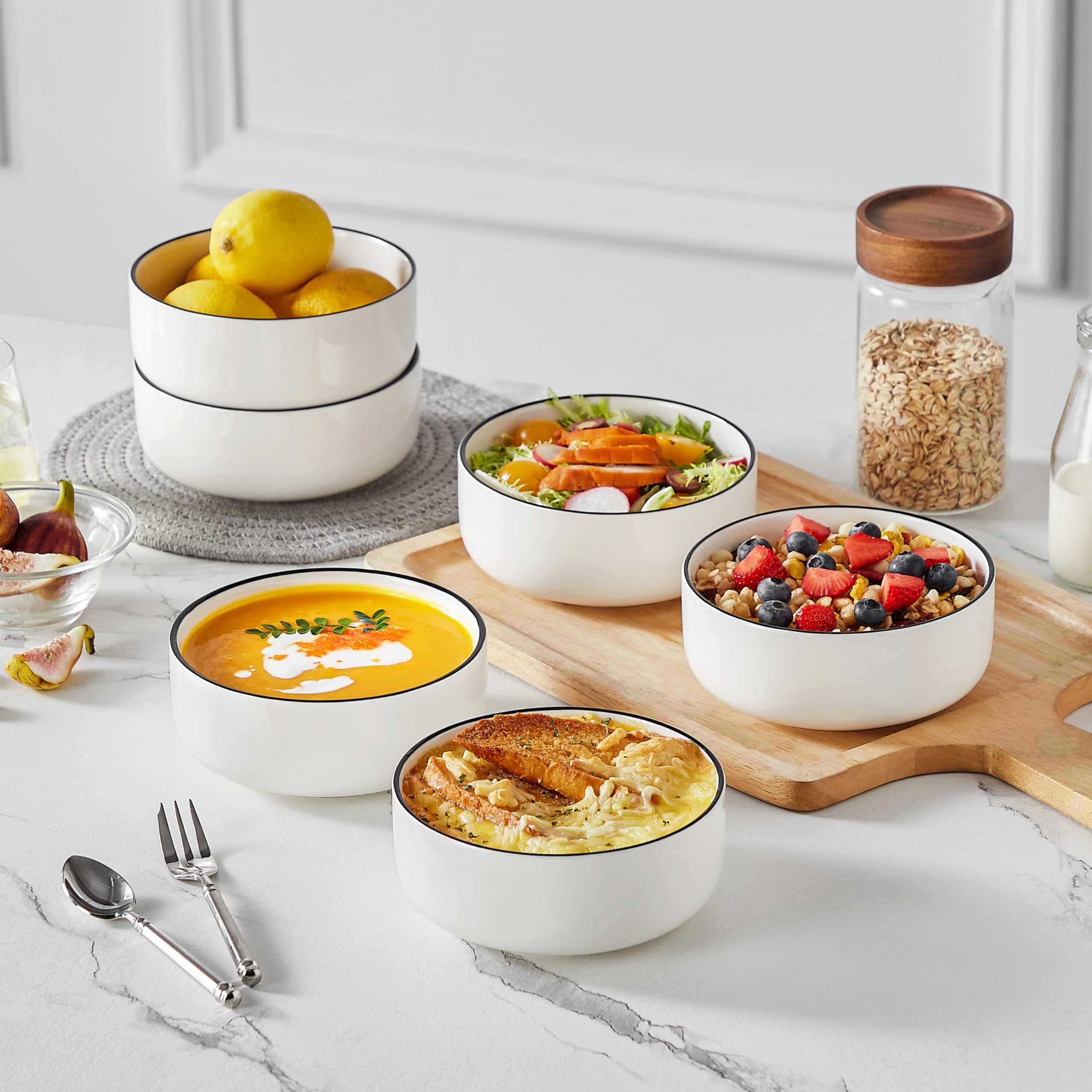 MALACASA LUNA 24oz soup bowls perfect for hearty soups