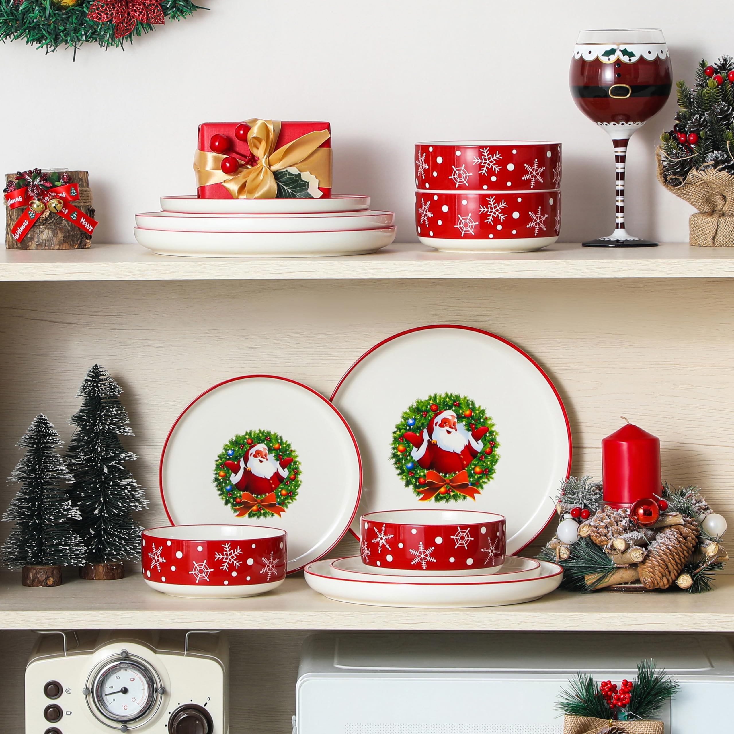 MALACASA Luna Santa Claus nesting stack illustrating space-saving storage
