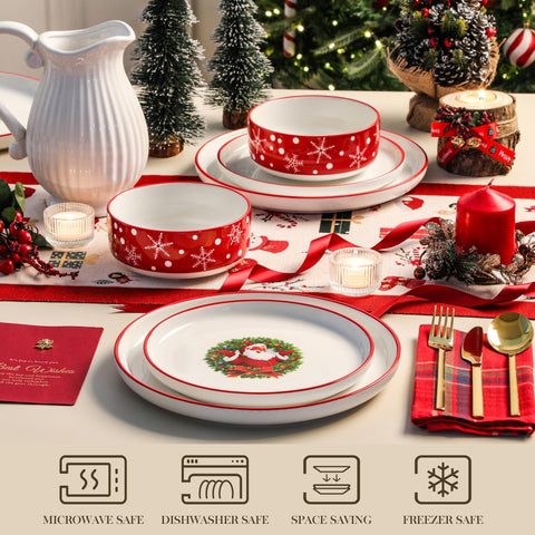 MALACASA Luna Santa Claus on-table setting showcasing festive dining and simple handling