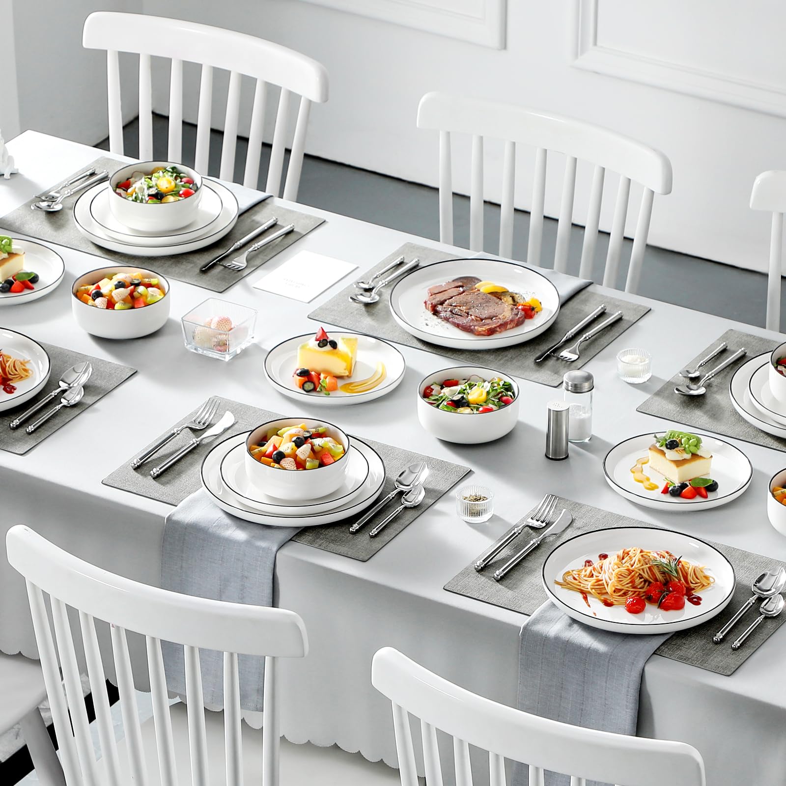 MALACASA Luna 18-piece set, 12-month warranty included.