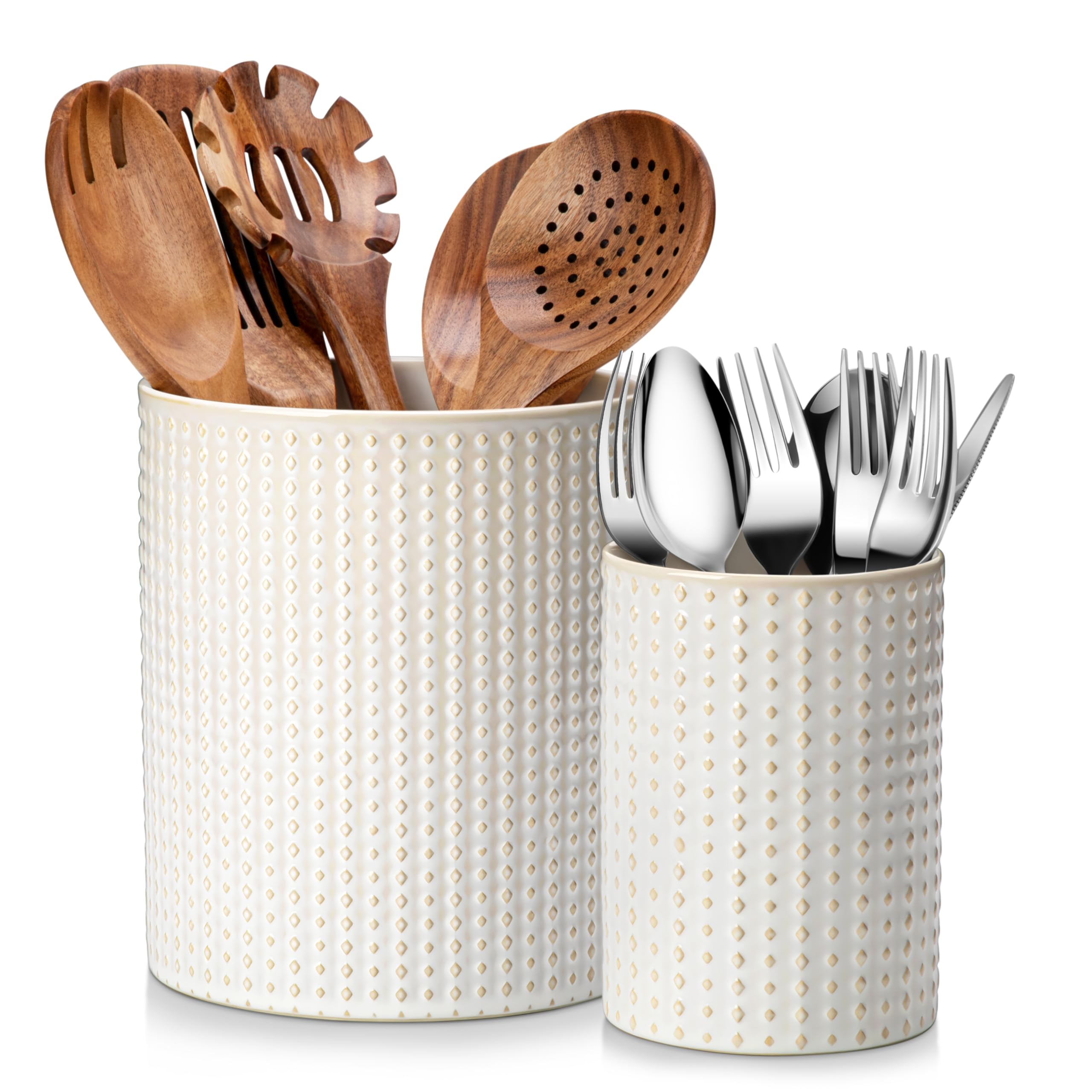 Malacasa Lydia ceramic utensil crock large for easy access and storage