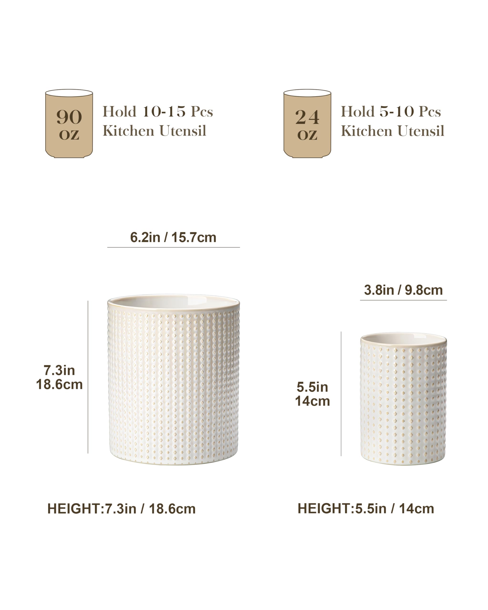Malacasa Lydia small ceramic crock keeps essentials organized on the counter