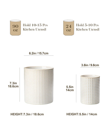 Malacasa Lydia small ceramic crock keeps essentials organized on the counter
