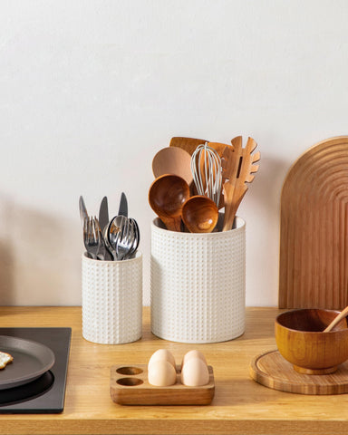 Durable ceramic with smooth surface resists tipping when loaded