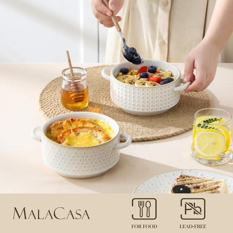 MALACASA Lydia embossed pattern closeup, adds artisanal charm to any table setting.
