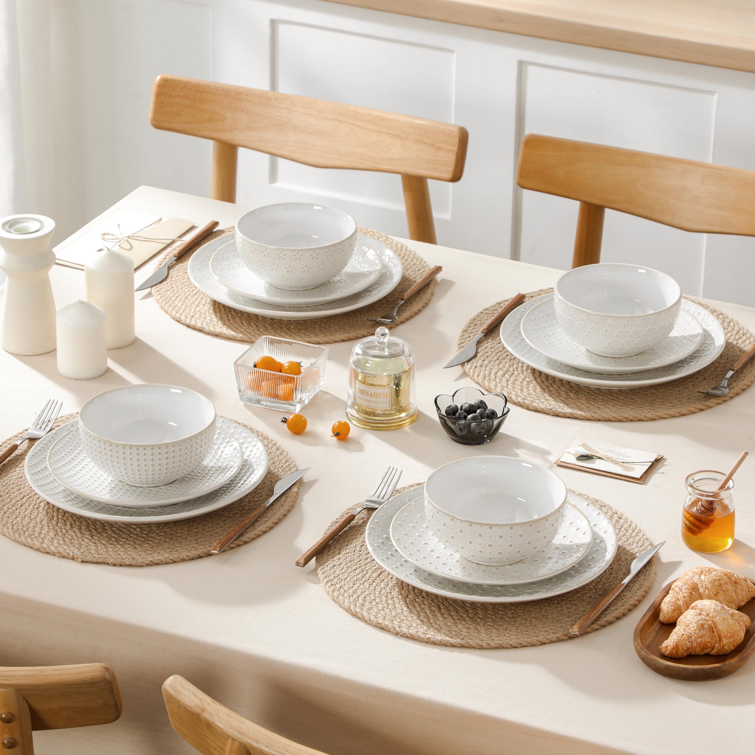 MALACASA Lydia dinnerware freezer-safe for safe storage