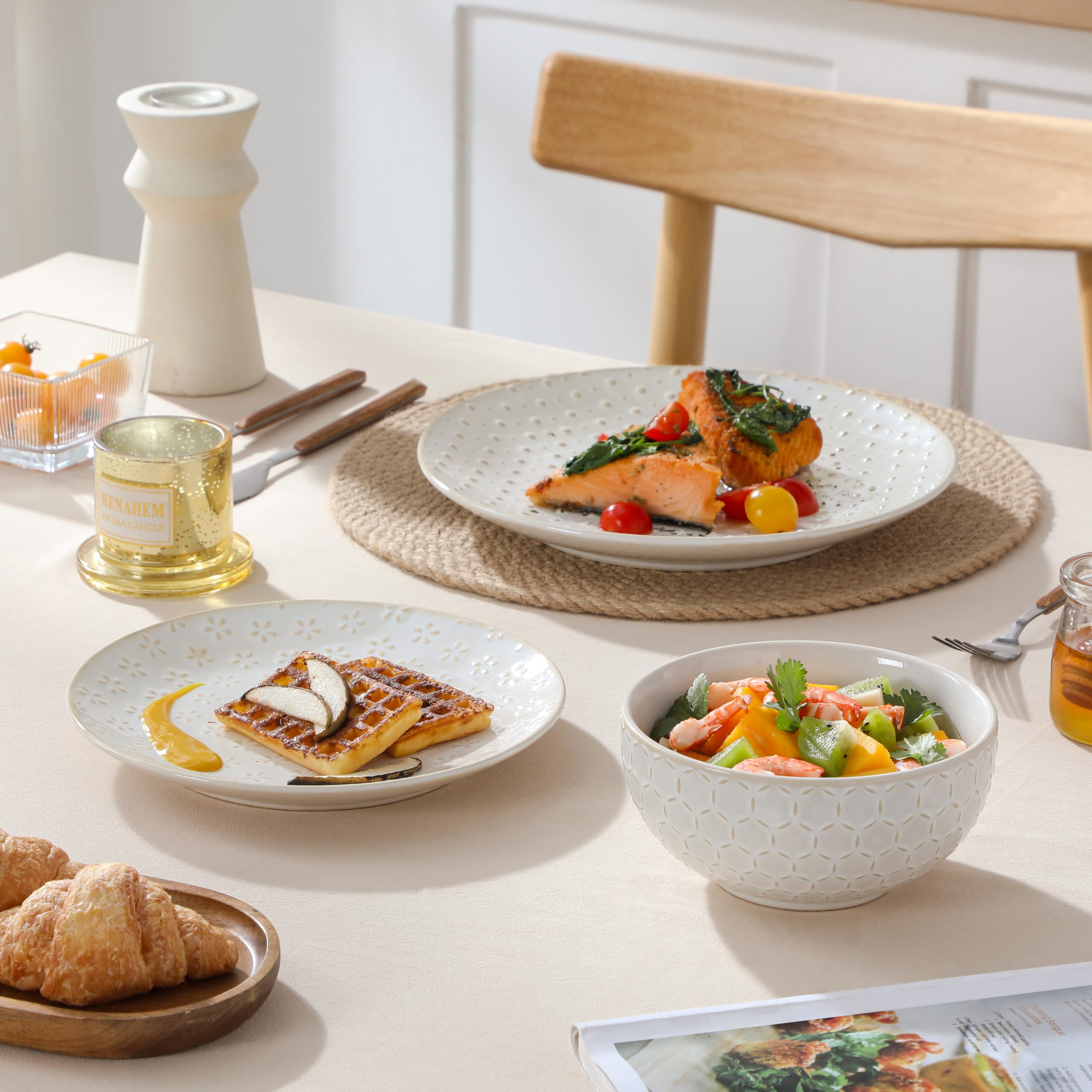 MALACASA Lydia gift-ready dinnerware set for weddings or housewarmings