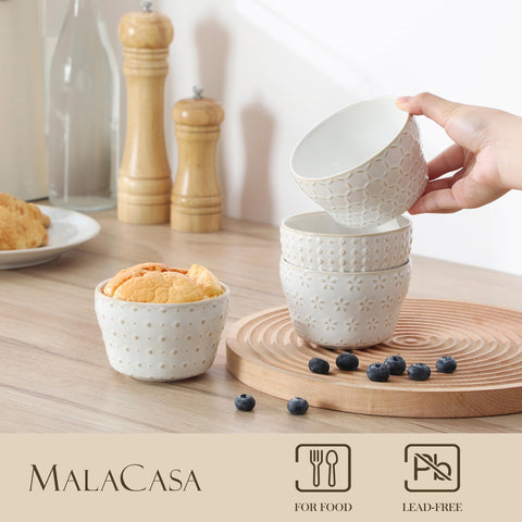 MALACASA Lydia microwave-safe ceramic bowls handle hot dishes safely