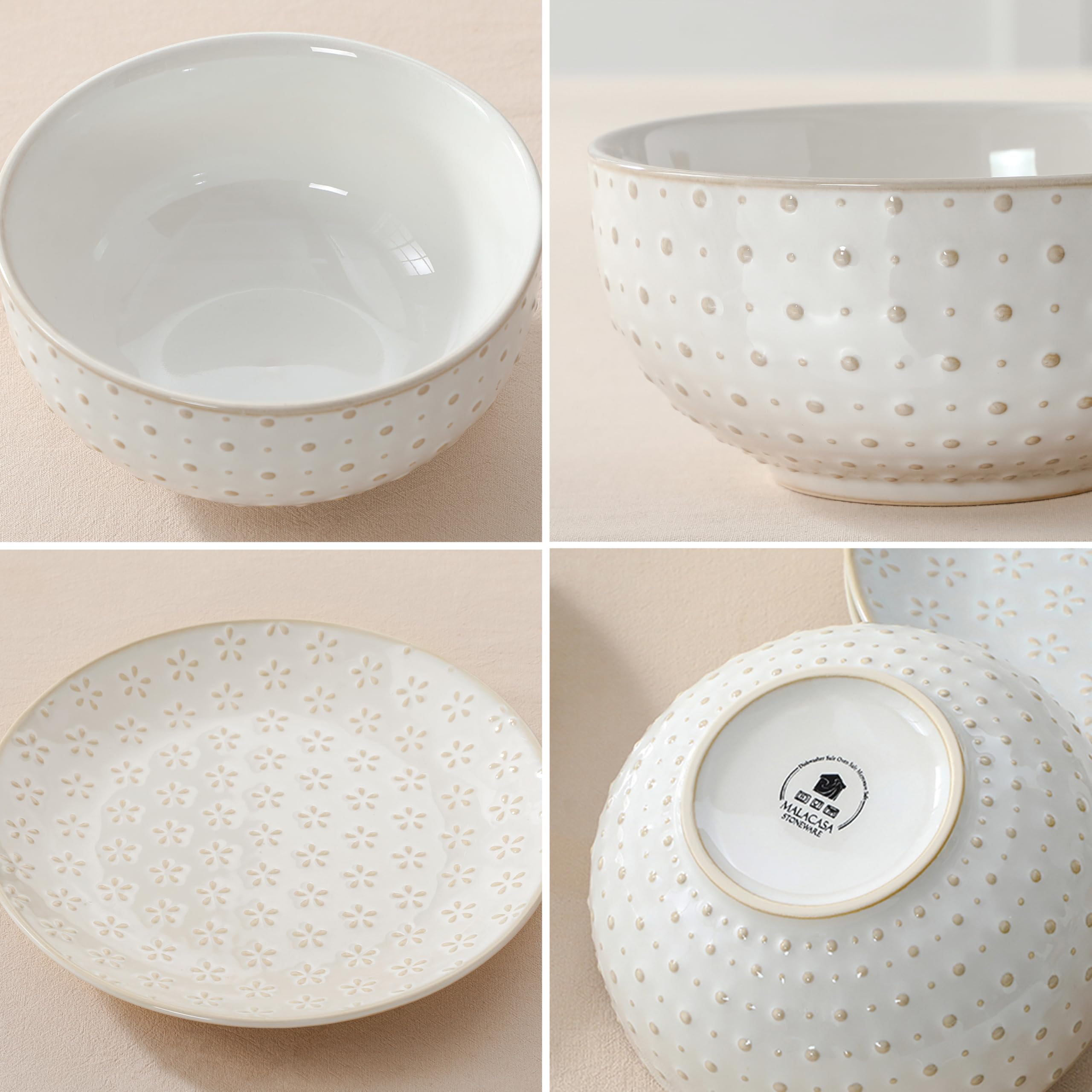 MALACASA Lydia modern relief design adds subtle elegance to meals