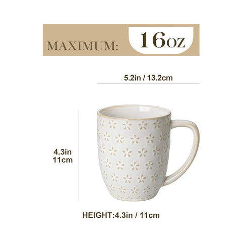 MALACASA Lydia mug embossed pattern 2, perfect for afternoon tea moments.