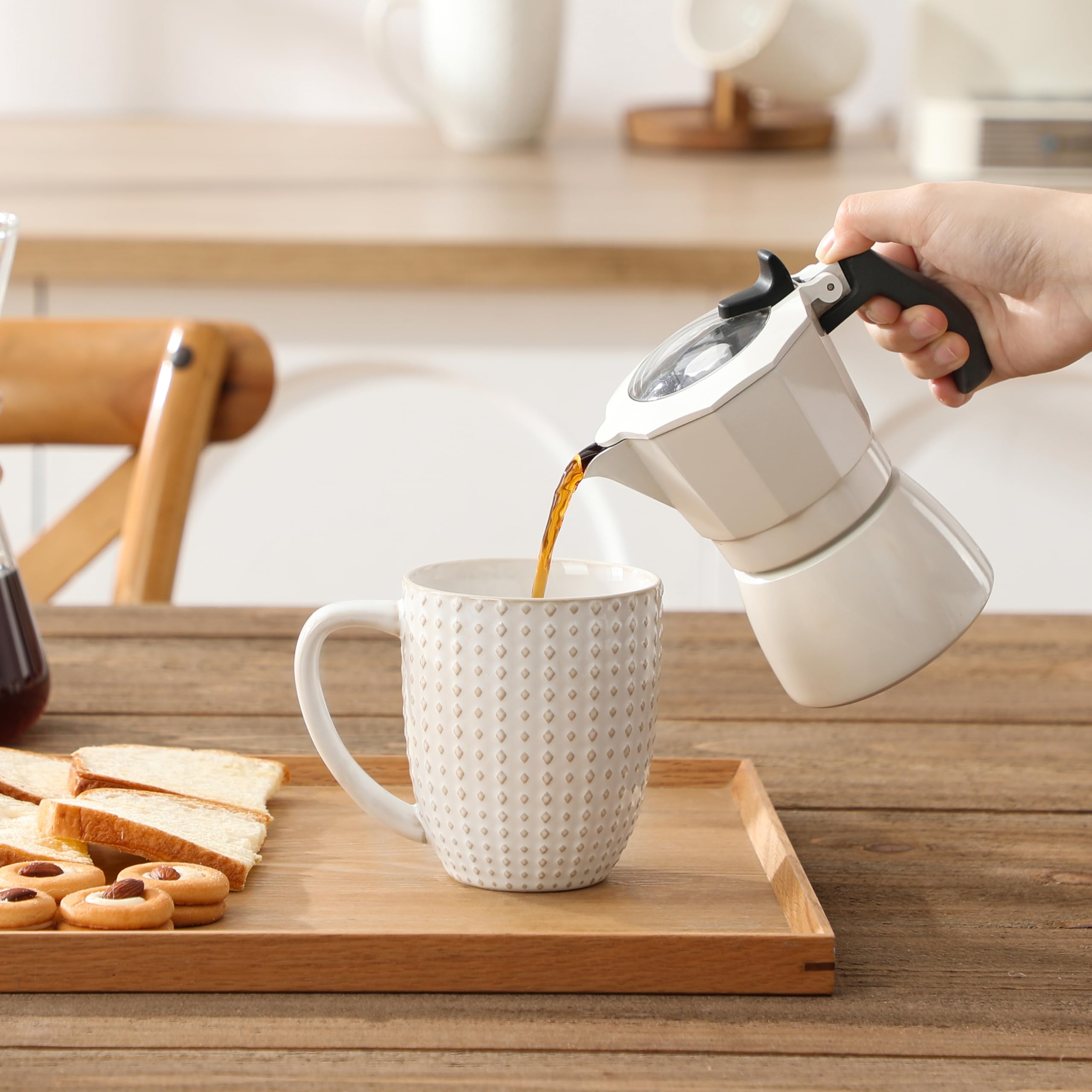 MALACASA Lydia mug embossed pattern 7, ideal for gifting and celebrations.