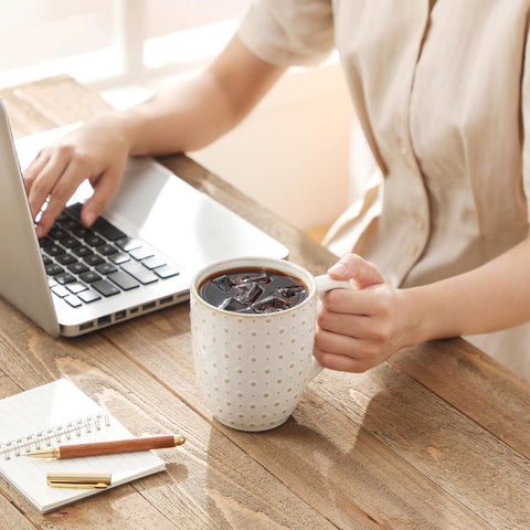 MALACASA Lydia mug embossed pattern 8, stylish white finish complements any table.