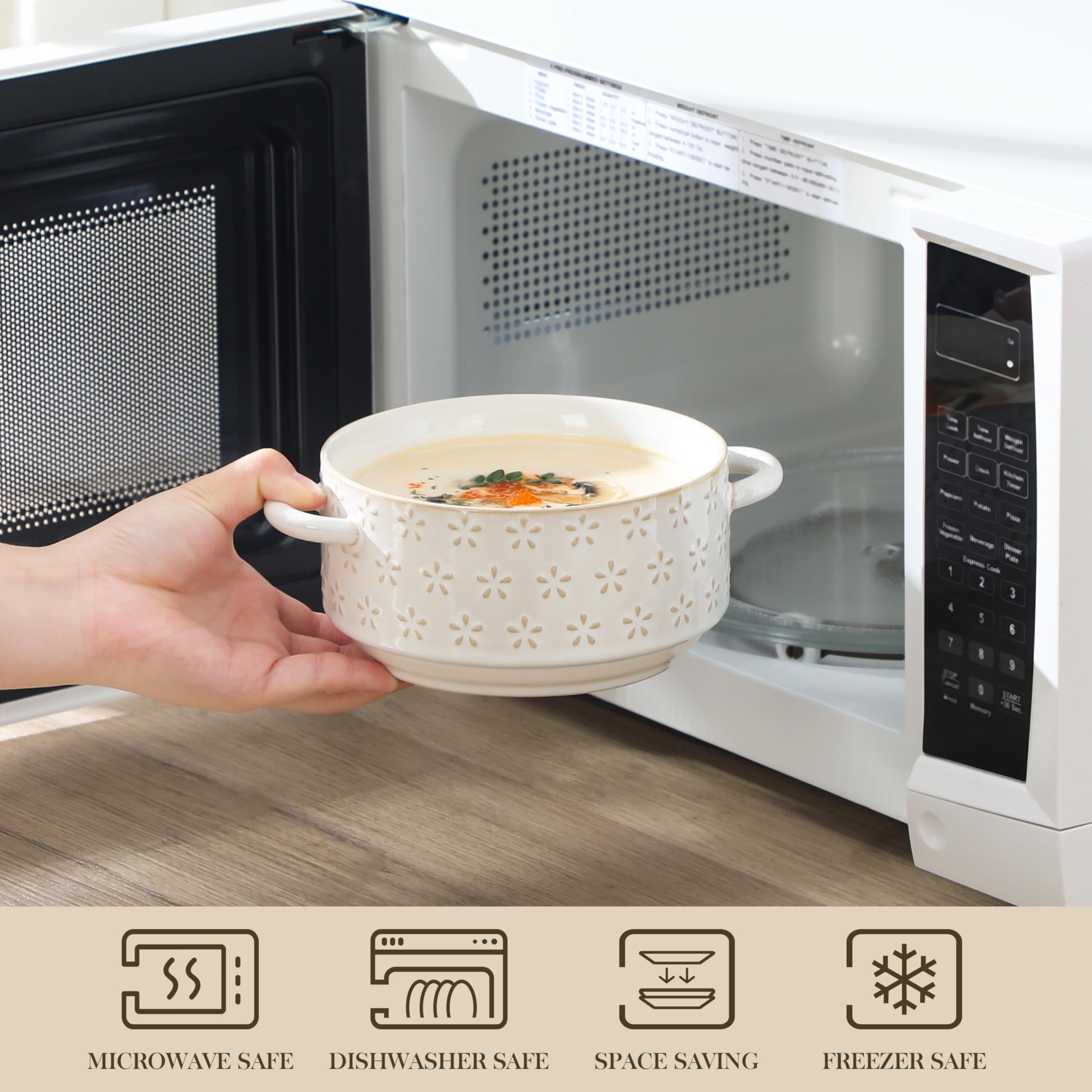 MALACASA Lydia oven-to-table use, withstands high temperatures for quick serving.