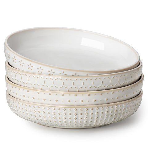 MALACASA Lydia pasta bowls 48oz ready for generous portions on table