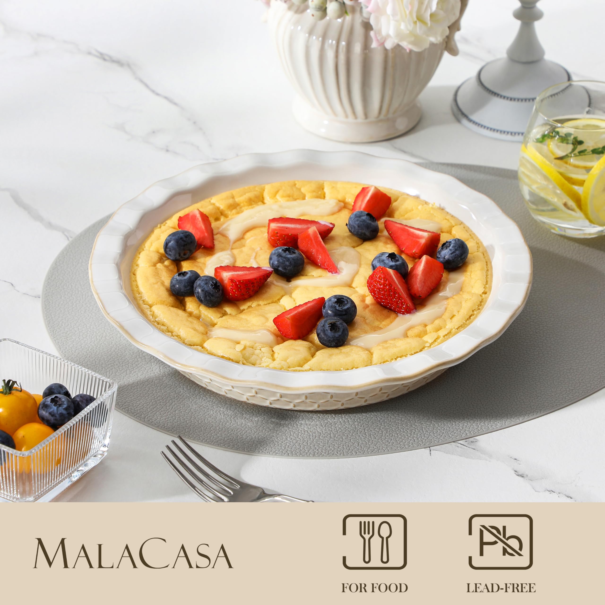 MALACASA Lydia 9-inch deep dish showcases even heating and generous fillings.