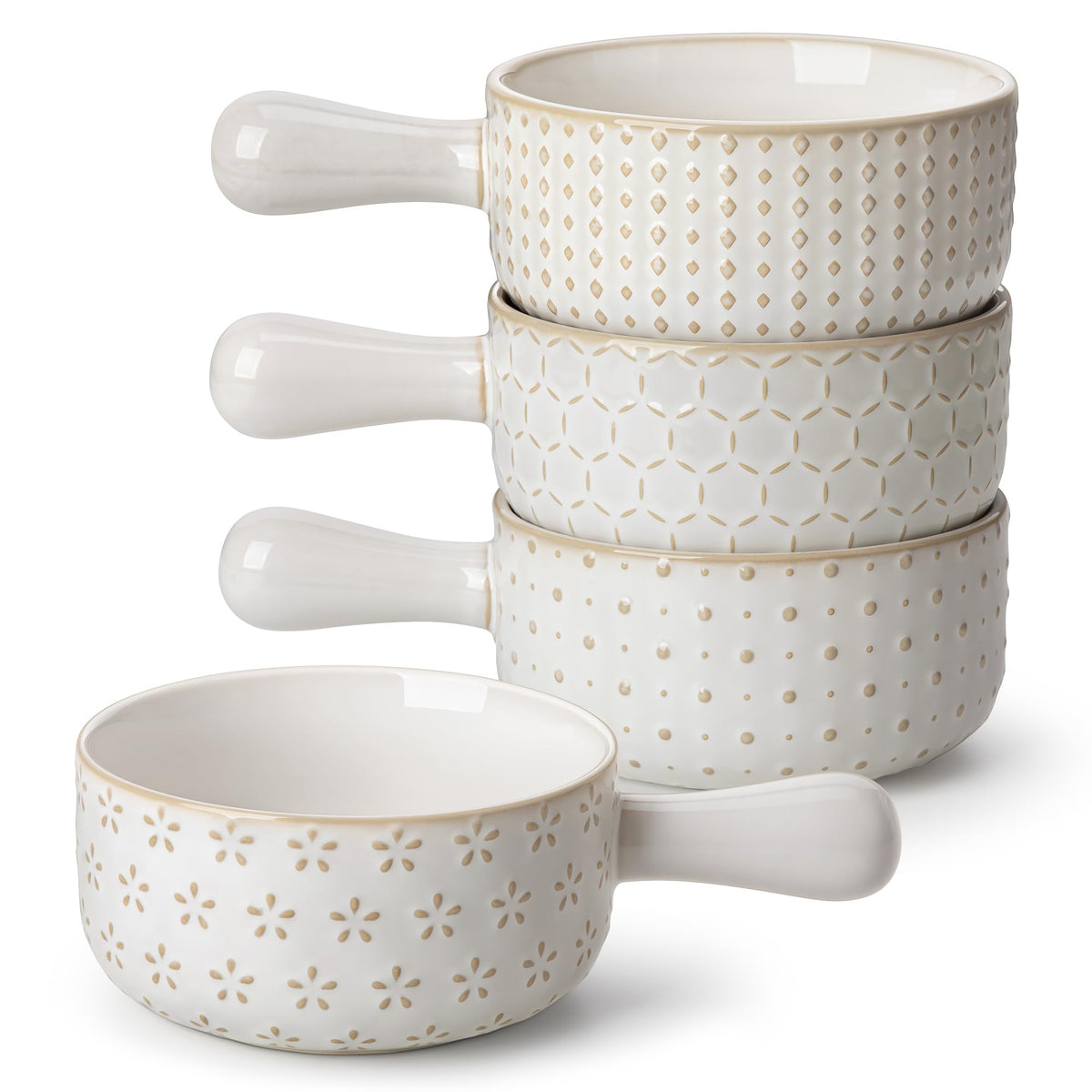 MALACASA Lydia soup bowls with handles for easy oven-to-table service