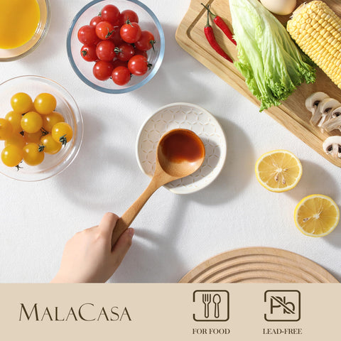 MALACASA Lydia spoon rest heat-resistant ceramic endures daily use with stylish practicality.