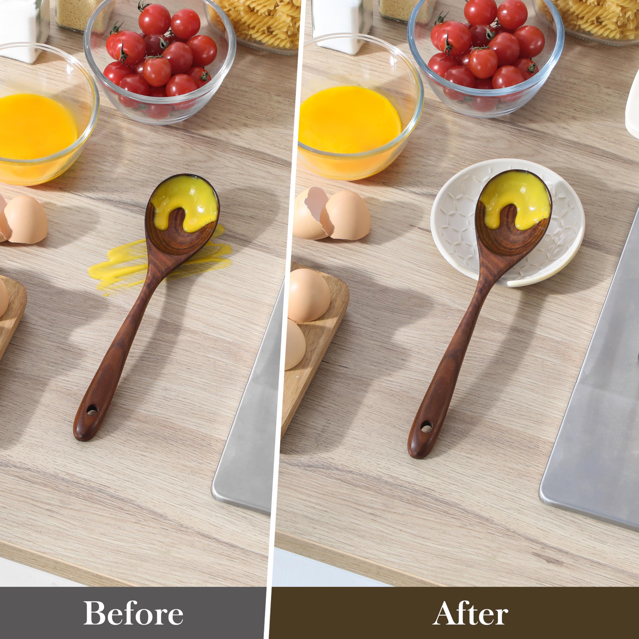 MALACASA Lydia spoon rest doubles as a mini-tray for spices or snacks.