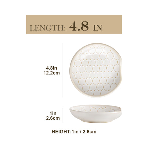 MALACASA Lydia spoon rest pattern detail adds charm while catching drips during meal prep.